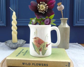 wren and snowdrops mini cream jug - creamer - fine bone china cream jug- bud vase -snowdrop jug -mothers day gift - gift for gardeners
