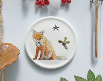 Fox mini wall plate - wildlife homeware Gift - Nature wall art - Wall Decor- Autumn Decor-fox Gift Idea-Nature Gift-Decorative Plates