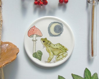 Frog mini wall plate - wildlife homeware Gift - Nature wall art - Wall Decor-woodland Decor-frog Gift Idea-Nature Gift-Decorative Plates