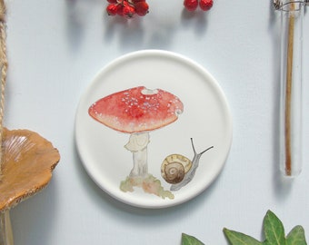 Toadstool mini wall plate - Mushroom Homeware Gift - Nature wall art - Wall Décor-Fungi Décor -Fungi Gift Idea-Nature Gift-Decorative Plate