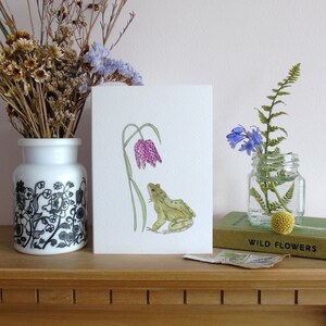 Frosch-Grußkarte - Fritillary-Karte - Grasfrosch-Karte - Wildtierkarte - Blanko-Grußkarte- Naturkarte