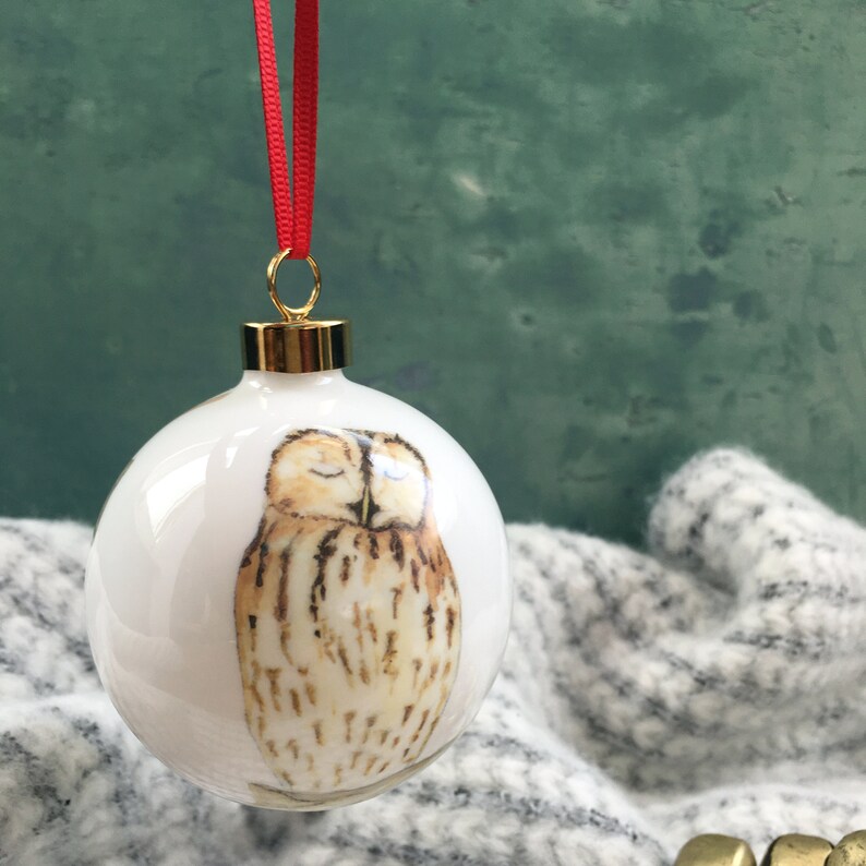 Tawny Owl Bauble ceramic Christmas Bauble owl Christmas Tree - Etsy