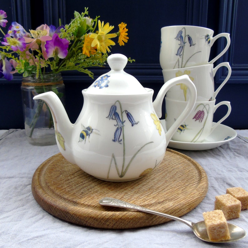 Bee Teapotone Person Teapotspring Flower Teapotsmall Etsy