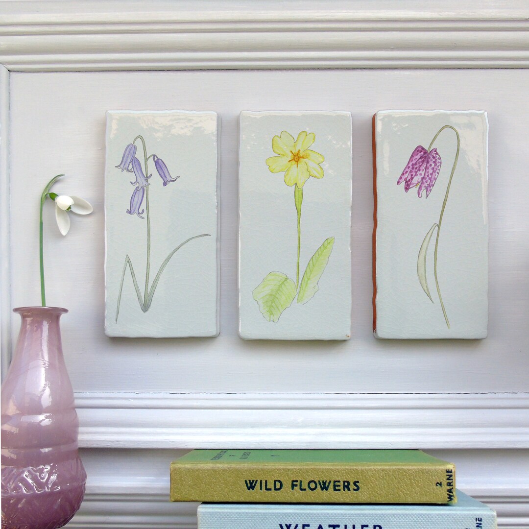 Spring Flower Wall Art decorative Ceramic Tile Art Floral Etsy