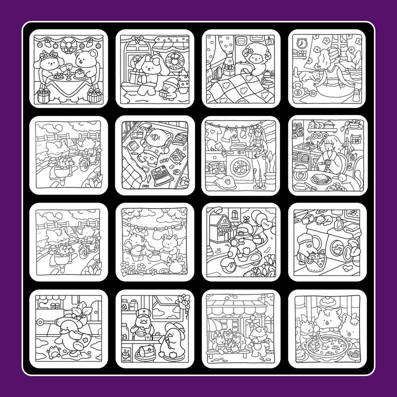 Cozy Coloring Book Bundle, 2000+ Pages (PDF Download) image 4