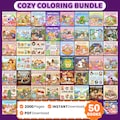 Cozy Coloring Book Bundle, 2000+ Pages (PDF Download)