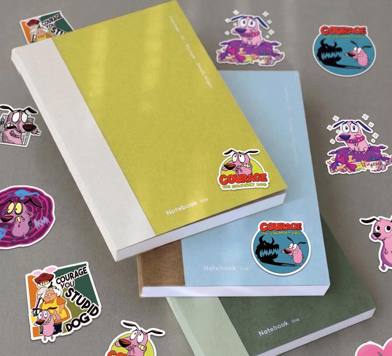 50pcs Courage the Cowardly Dog Sticker Pack, 90s Cartoon Nostalgia ...