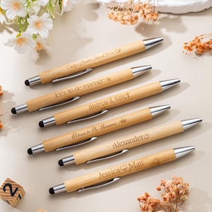 Penna in bambù personalizzata, penne in legno personalizzate come bomboniera per colleghi, insegnanti, studenti, damigelle d'onore, sposa e anniversario.