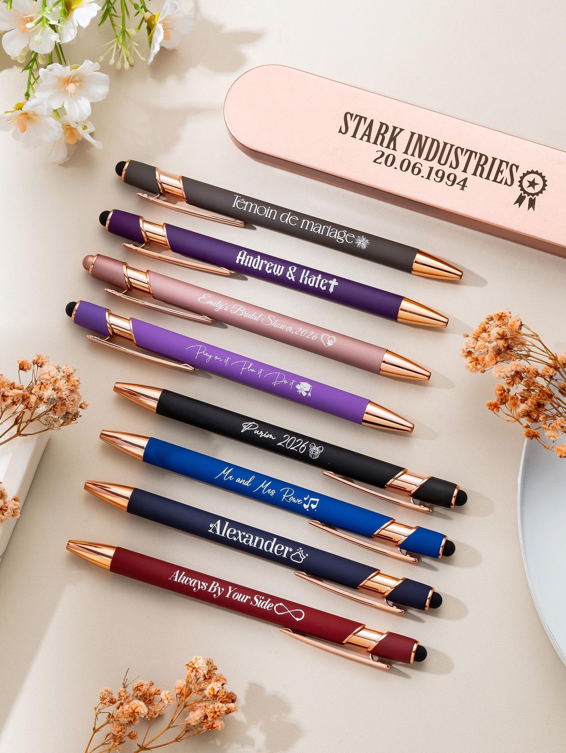 Personalized Ballpoint Pens, Custom Rubberized Soft Touch Metal ...