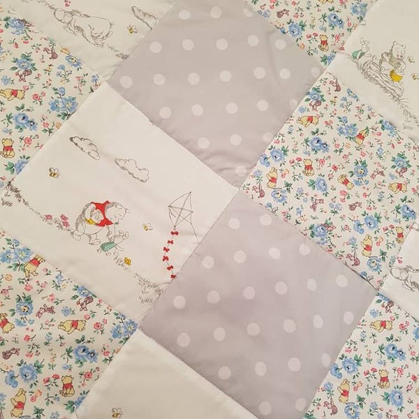 Custom order for Emily Patchwork Quilt + Crib Skirt Cath Kidston Disney Winnie the Pooh Baby Quilt + Skirt