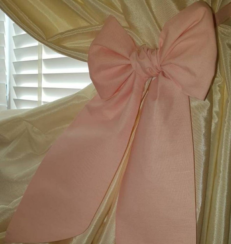Curtain Tie backs Bows 1 Pair Pink Bow Tie Backs Etsy