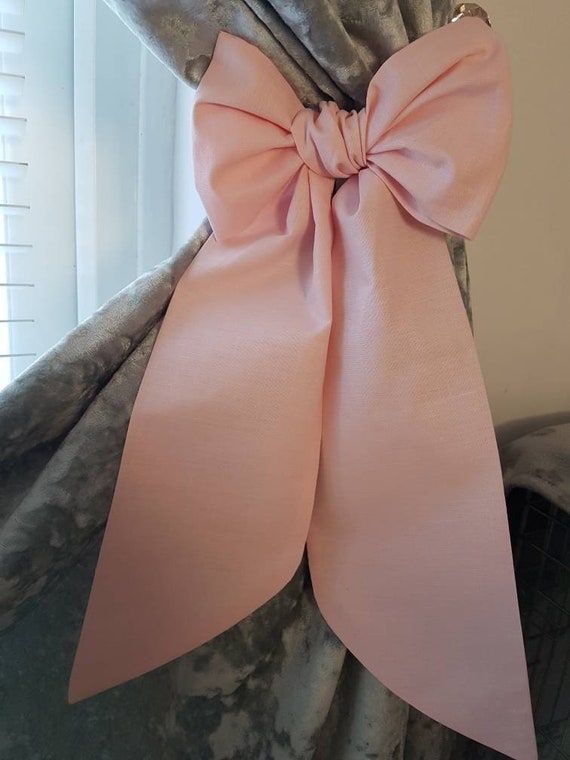 Tie Backs 1 Pair Of Curtain Hold Back Bows Shabby Chic Bows Etsy
