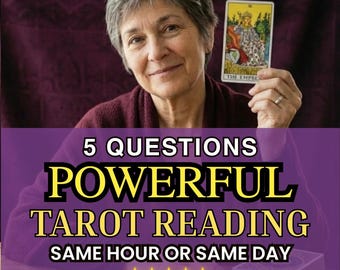 Lectura psíquica de 5 preguntas a la misma hora, amor, carrera y vida, orientación espiritual, lectura de tarot general en profundidad.