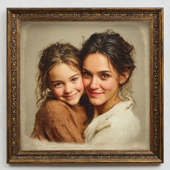Custom Hand-painted Oil Portrait Painting from Photo Commission Personal Portrait Art on Canvas Gift for Mom Wife Memorial Gifts