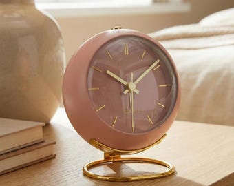 Nordic Minimalist Desk Clock, Silent Alarm Clock with Metal Stand, Modern Bedside Clock, Scandinavian Home Decor