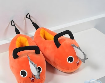 Cartoon Chainsaw Plush Slippers – Funny Cozy Loungewear