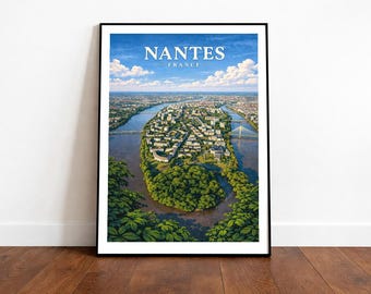 Nantes France Travel Print, Château des Ducs Line Art Poster (Digital Download)