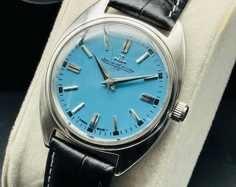 Vintage Jaeger-LeCoultre Club Watch: Restored Swiss Manual Winding-Blue Dial
