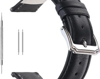 Cinturino in pelle da 20 mm, realizzato a mano, per orologi.