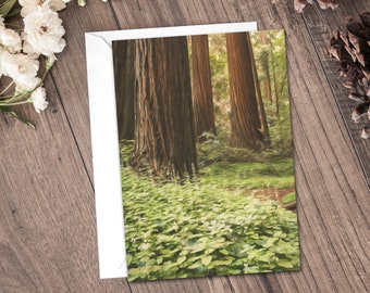 Greeting Cards, California Redwoods, Forest Card, Blank Cards, All Occasion Card, Note Cards with Envelopes