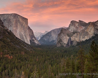 Yosemite National Park Photography, Sunset, California Mountains, Landscape Home Decor, Photographic Print