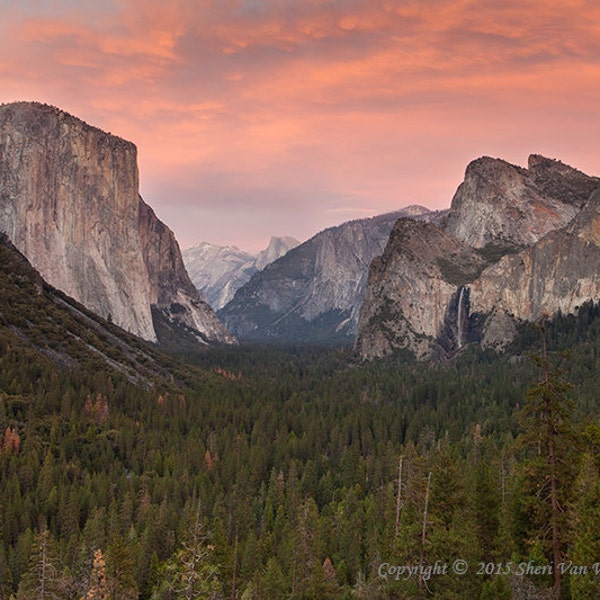 Yosemite National Park Photography, Sunset, California Mountains, Landscape Home Decor, Photographic Print