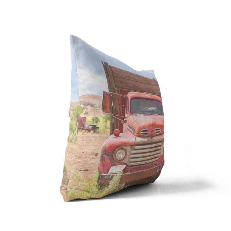 Rustic Red Truck Pillow Case Old Truck Photography Rural Etsy