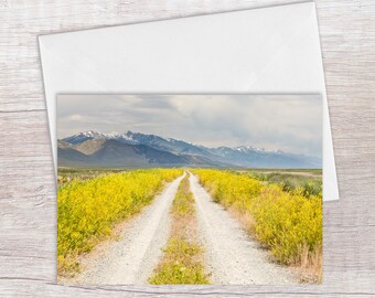 Greeting Cards - Nevada Spring Wildflower Landscape  - American West, Spring Wildflower Stationary - Blank Cards - Any Occasion Card