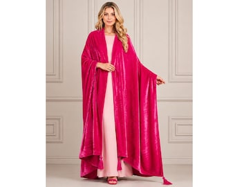 Luxury Velvet Shawl Wrap for Women, Elegant Evening Cape, Formal Shoulder Wrap, Wedding Cover Up, Velvet Stole, Tassel Shawl
