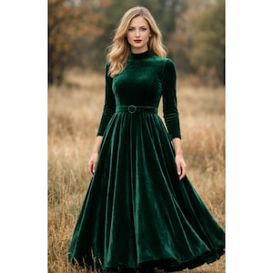 green velvet dress etsy Olive Green Velvet Maxi Dress