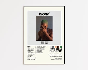 Frank Ocean Posters / Blonde Poster / Blonde Tracklist / Album Cover Poster Poster Print Wall Art, Custom Poster
