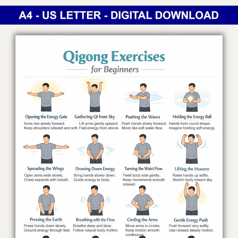 Esercizi di Qigong per principianti, tabella di allenamento Qigong, PDF ...