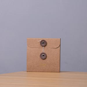 100 pcs pack, Custom Kraft Gift Packaging Box with Leather and waxed thread Closure, Branded Paperboard Box for Small Retail Products