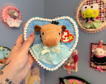 Small Derby the Horse Beanie Baby Plushie Taxidermy Wall Hanging
