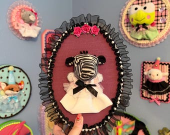 Fancy Ziggy the Zebra Beanie Baby Plushie Taxidermy Wall Hanging