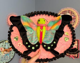 Butterfly Beanie Baby Plushie Taxidermy Wall Hanging
