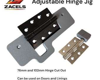 Adjustable Hinge Jig Template 76mm (3") or 102mm (4") Hinges & Door Stop Spacer