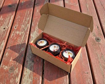 Set regalo per la Festa della Mamma con candele di soia, 3 candele profumate fatte a mano, set di candele floreali per la mamma