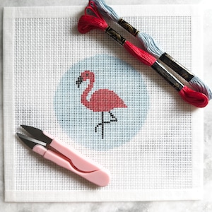 Flamingo Needlepoint Kit | Beginner-Friendly Coastal Design