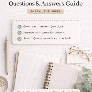 Guide des questions et réponses d'entretien d'embauche | Préparation pour débutants (téléchargement numérique)