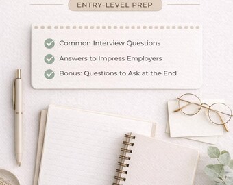 Job Interview Questions & Answers Guide | Entry-Level Prep (Digital Download)