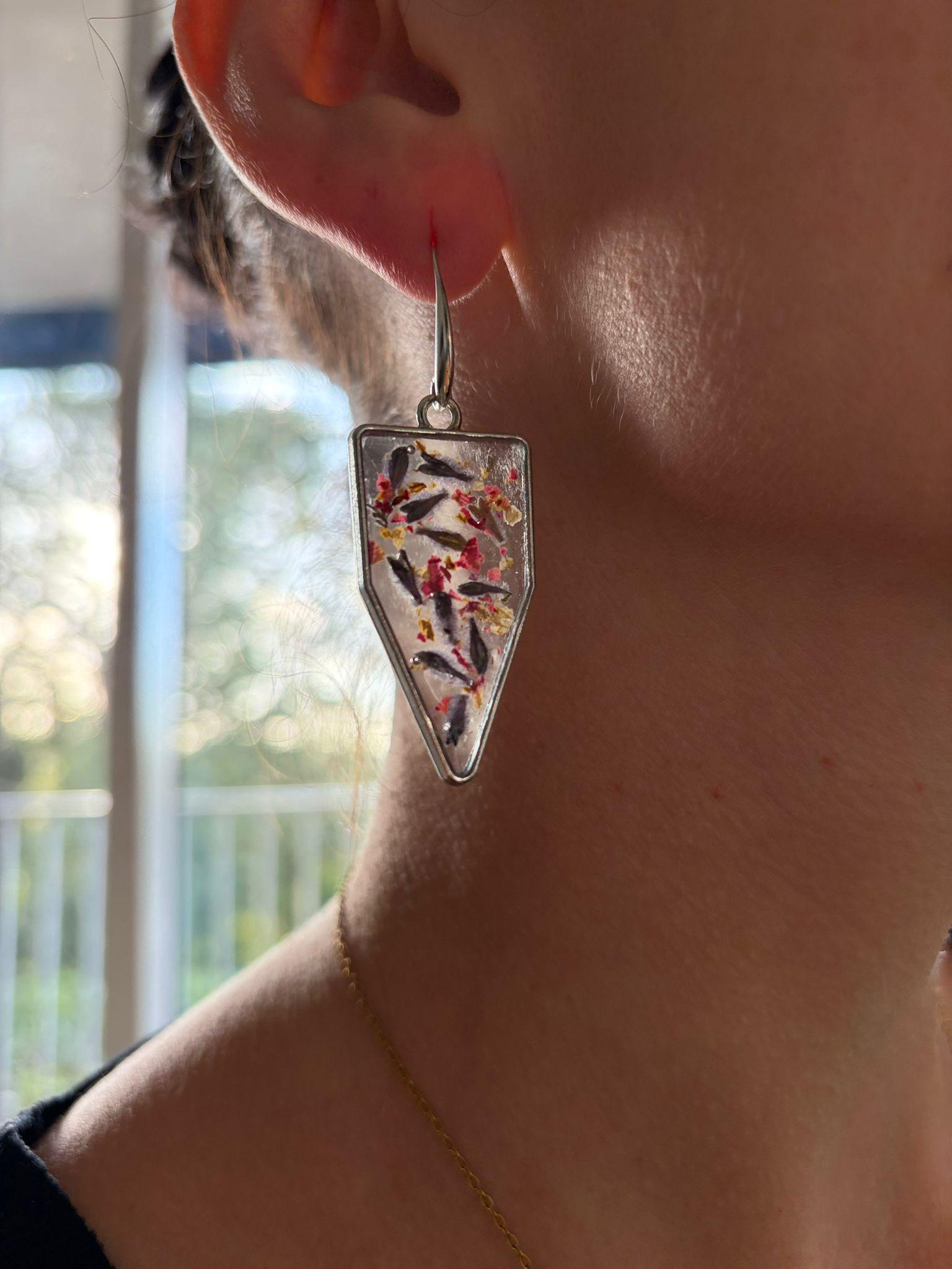 Boucles d'oreilles faites main en argent sterling avec