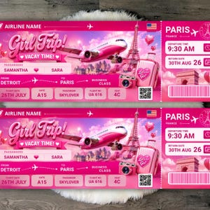 Editable Boarding Pass Template | Printable Airline Ticket Invitation | Girls Trip Boarding Pass | Canva Travel Invite | Digital Download