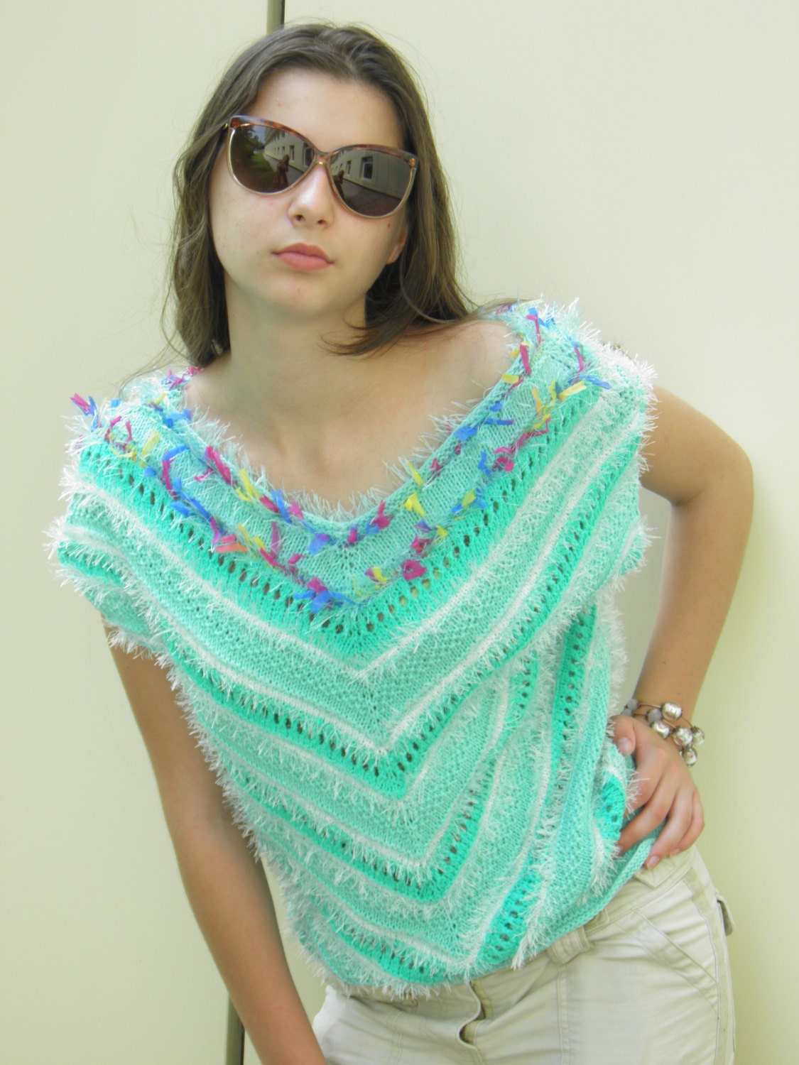 Women's knitted sweater. Summer cotton sweater and herbal Etsy