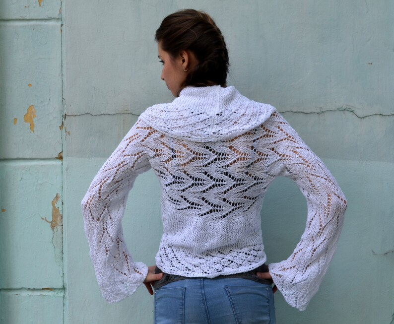 Lace summer shrug long sleeve bolero knit woman/'s bolero Knit bridal shrug sweater white shrug SALE Jacket Long Sleeves