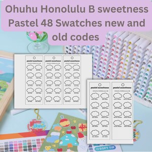 Ohuhu Honolulu B Sweetness Pastel 48 Swatch Card | New & Old Codes | Alcohol Marker Chart | Color Reference, Printable PDF Digital Download