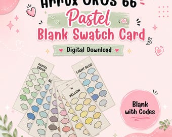 Arrtx OROS 66 alcoholmarkers pastelkleuren chromatisch staalkaart | Blanco met codes | Afdrukbare pdf-sjabloon met kleurgecodeerde markeringen