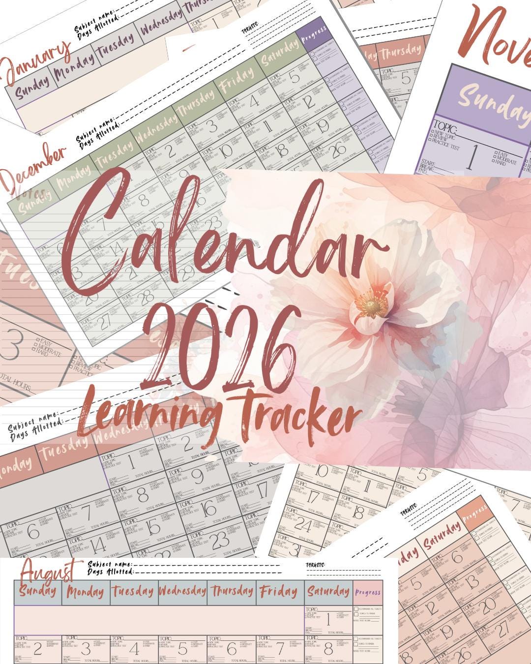 2026 Calendar: Learning Tracker - Etsy Canada