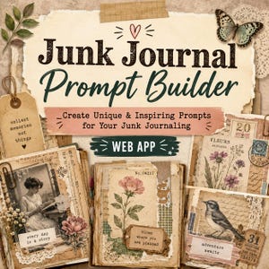 Junk Journal Prompt Builder Web App, AI Art Generator for Ephemera, Collage, Scrapbook