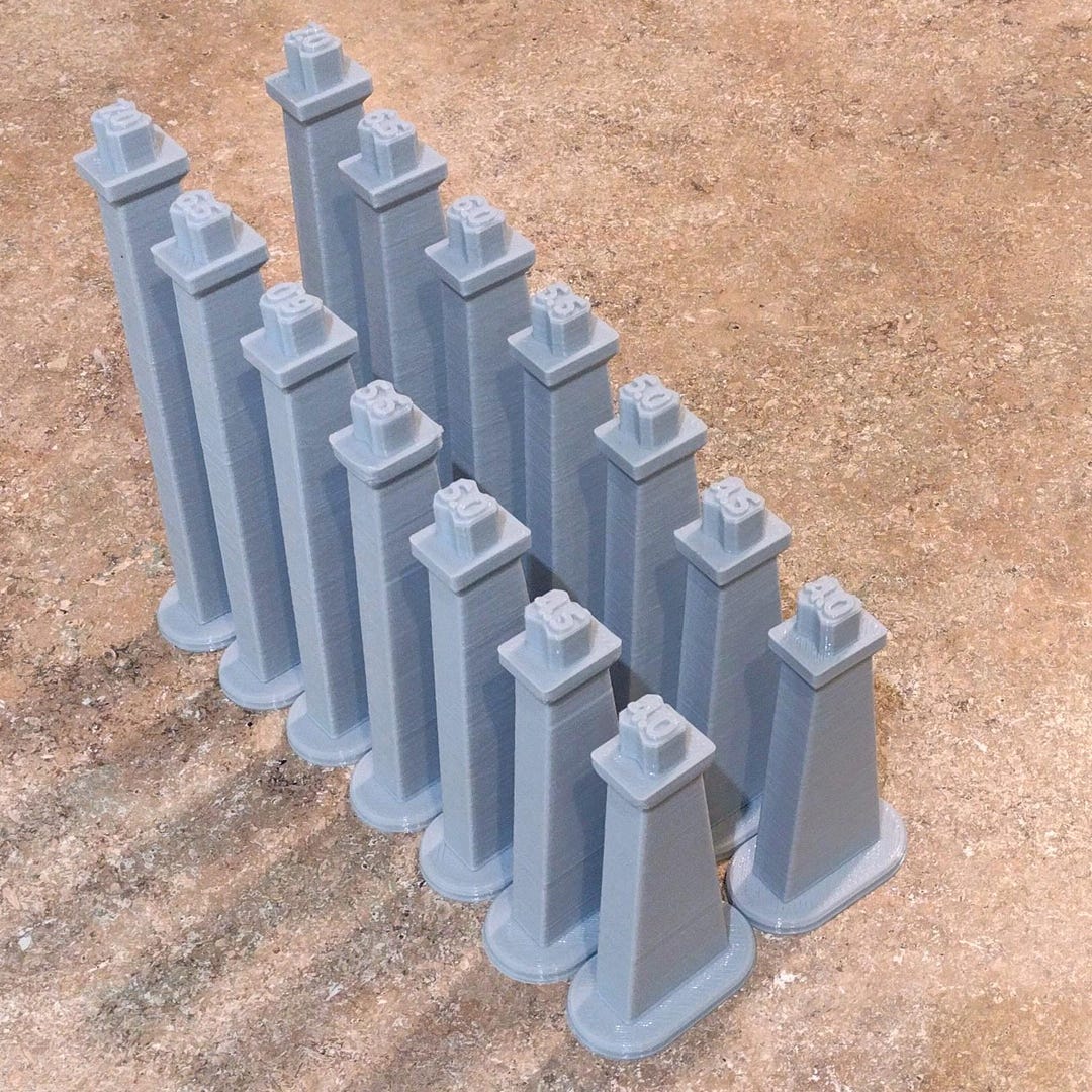 Track Supporting Column 14 Piece Tall Graduated Support Columns for Disney Monorail Track Pier ...